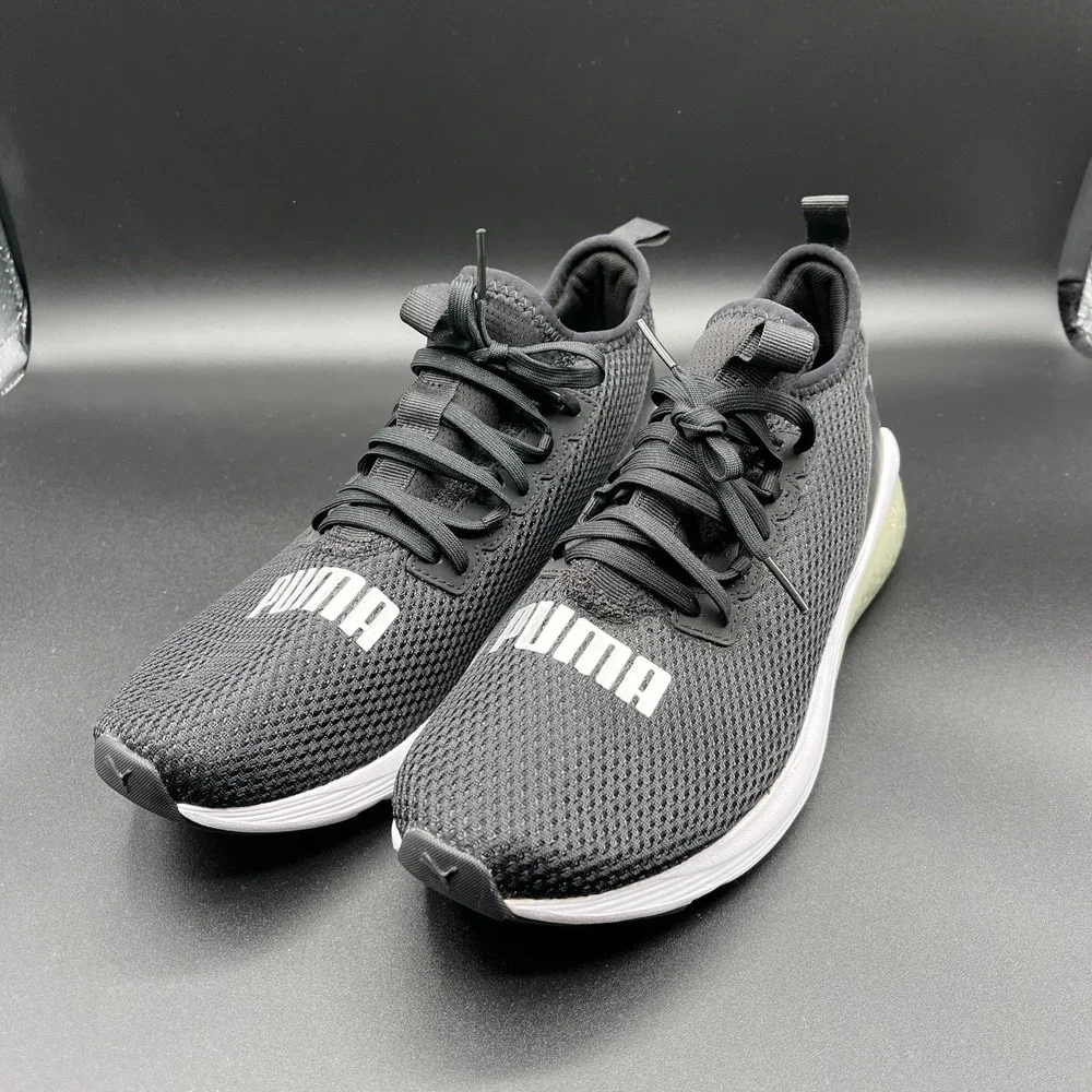 Puma Locell 195425-01 Sneakers Women 9 Black Mesh Lace Up Athletic Running Shoes